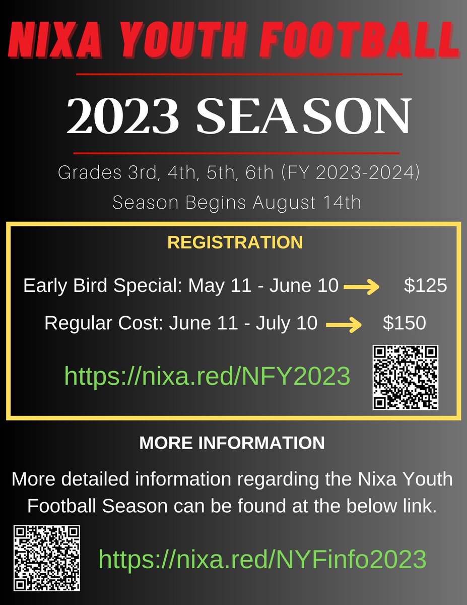 ⚾️ Nixa Baseball Club youth tryouts for the 2023-2024 season have been announced and finalized.

🗓️ Dates: July 28-29, 2023
📍 Locations: Nixa Baseball Field and US Ballpark

For more information and registration, see the image and visit our website at the below link. ⬇️

🔗