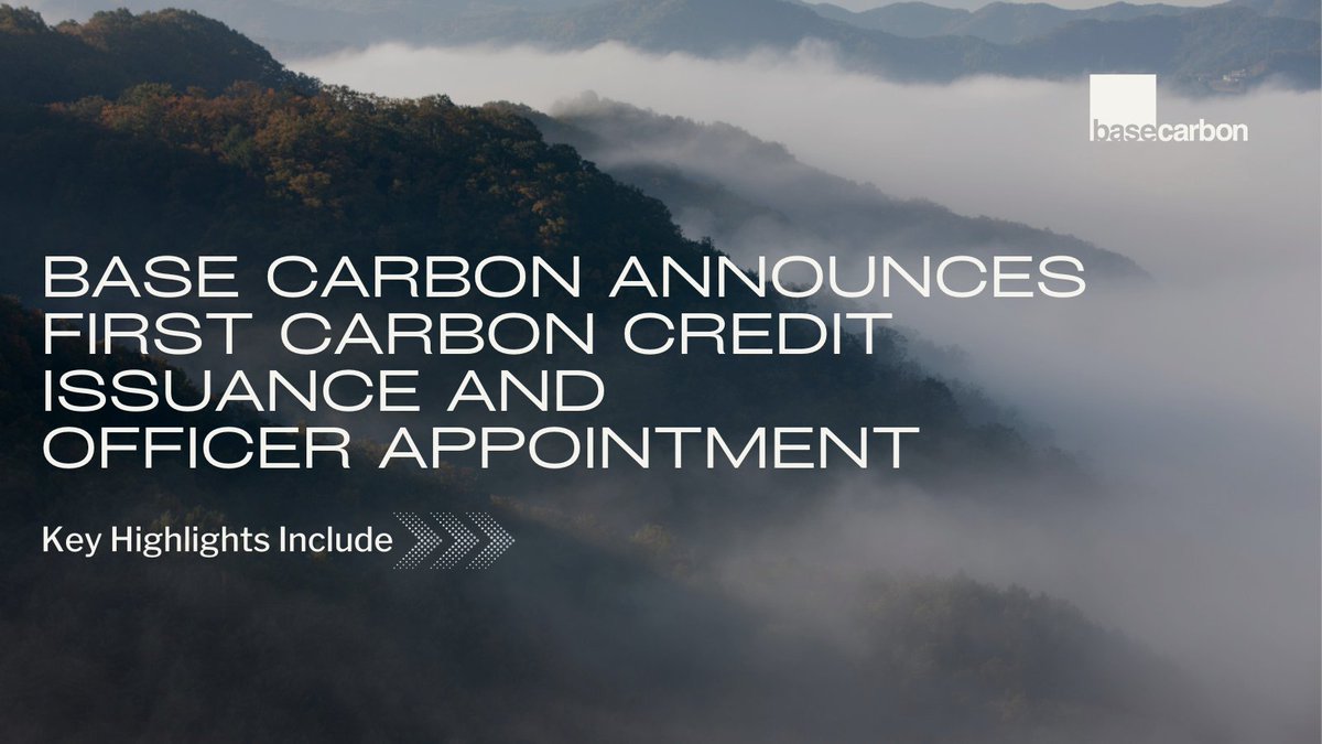 🔊🔊 NEWS: Base Carbon Announces First Carbon Credit Issuance and Officer Appointment

Today, we announced that <a href="/VerraStandards/">Verra - Standards for a Sustainable Future</a> has issued the first #carboncredits (“VCUs”, or “Verified Carbon Units”) generated from our Vietnam Household Devices Project.

What else? 🧵