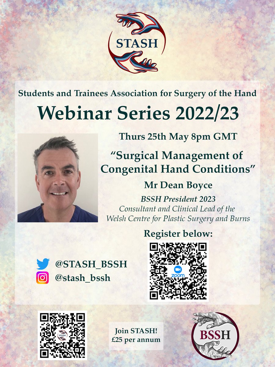📣 Register now for our next webinar - delivered by current @BSSHand President @DeanBoyce6 🗓️ Next Thursday 25th May ⏰ 20:00 GMT Link to register: us02web.zoom.us/webinar/regist…