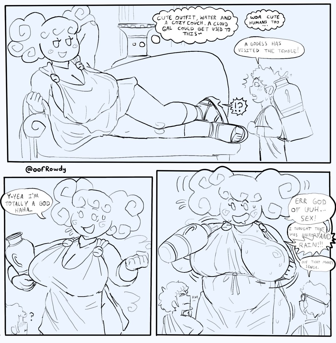 oofRowdy's tweet photo. Lil comic of Greek goddess Sunny https://t.co/8MwtI7DXyi