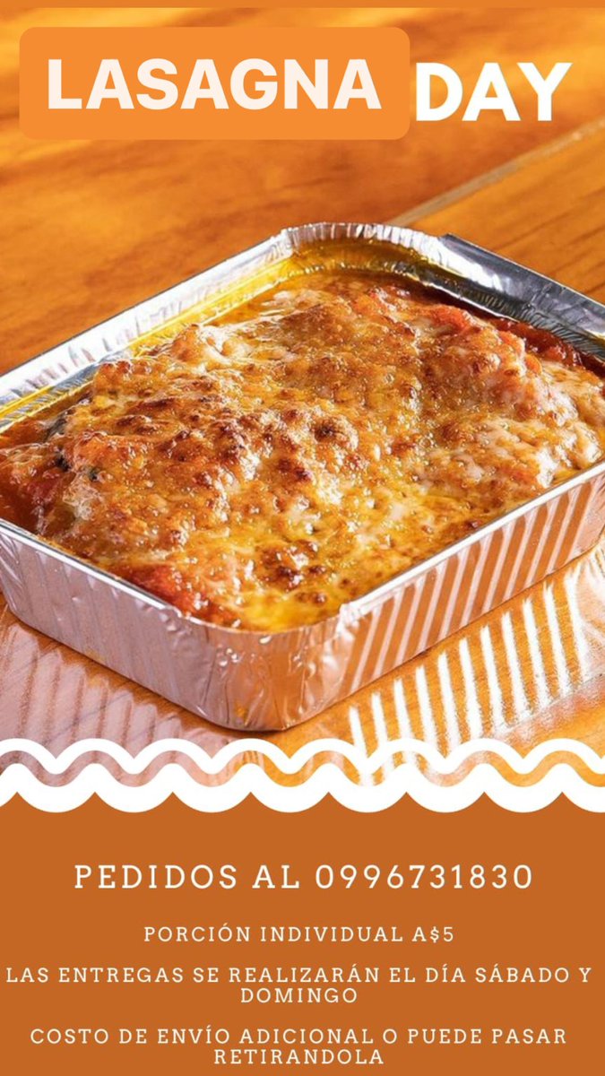 JulissaTarira's tweet photo. Amigos de Twitter que todo lo hacen posible, estaremos vendiendo lasagna este fin de semana en GYE, si desean hagan sus pedidos y si no nos ayudarían mucho con un RT 🙏🏼🫶🏻 https://t.co/7Z4iA8umPL