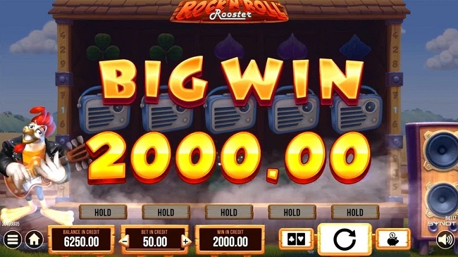 Rock &amp; Roll Rooster Online Slot -  - This is 5 reel, 3 row, 9 payline game with medium to low volatility, a payout rate of up to 97.8% and the &quot;Pick the Chick&quot; bonus round!