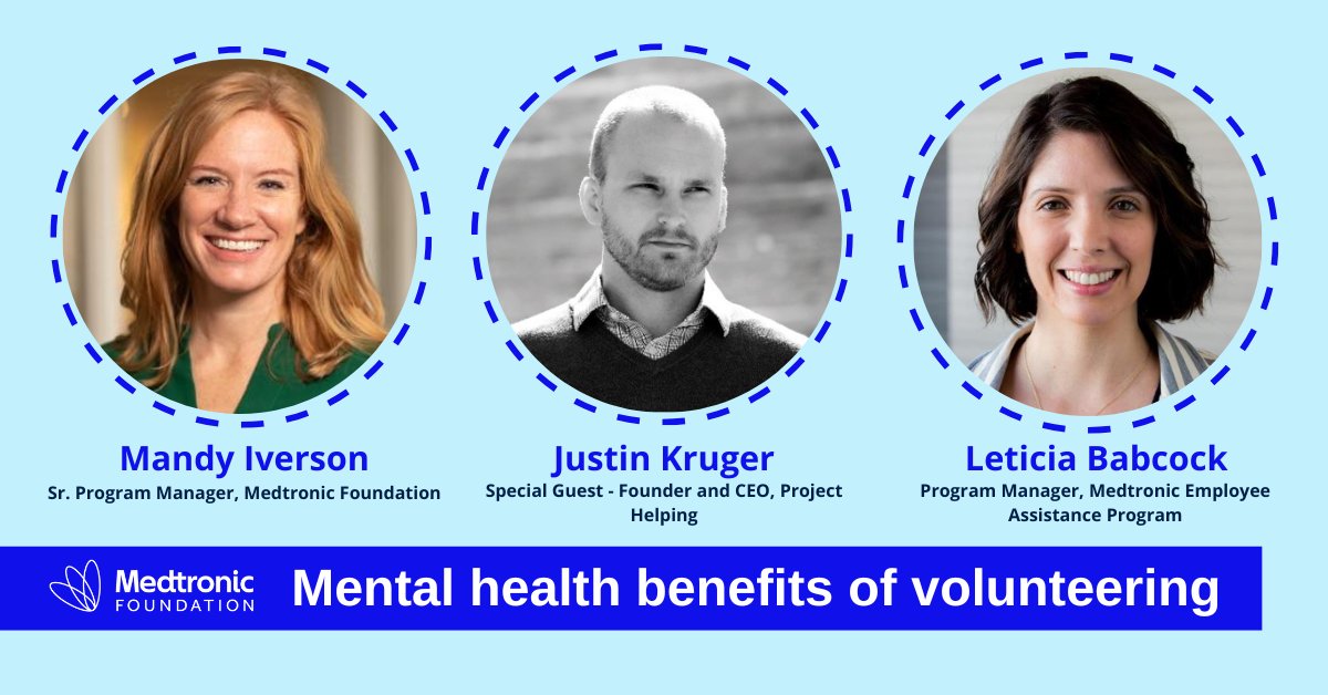 Do good. Feel good. Grateful that @project_helping joined us this week to present to @Medtronic employee volunteers and share how serving others improves mental health, both immediately and long term. #MentalHealthAwarenessMonth