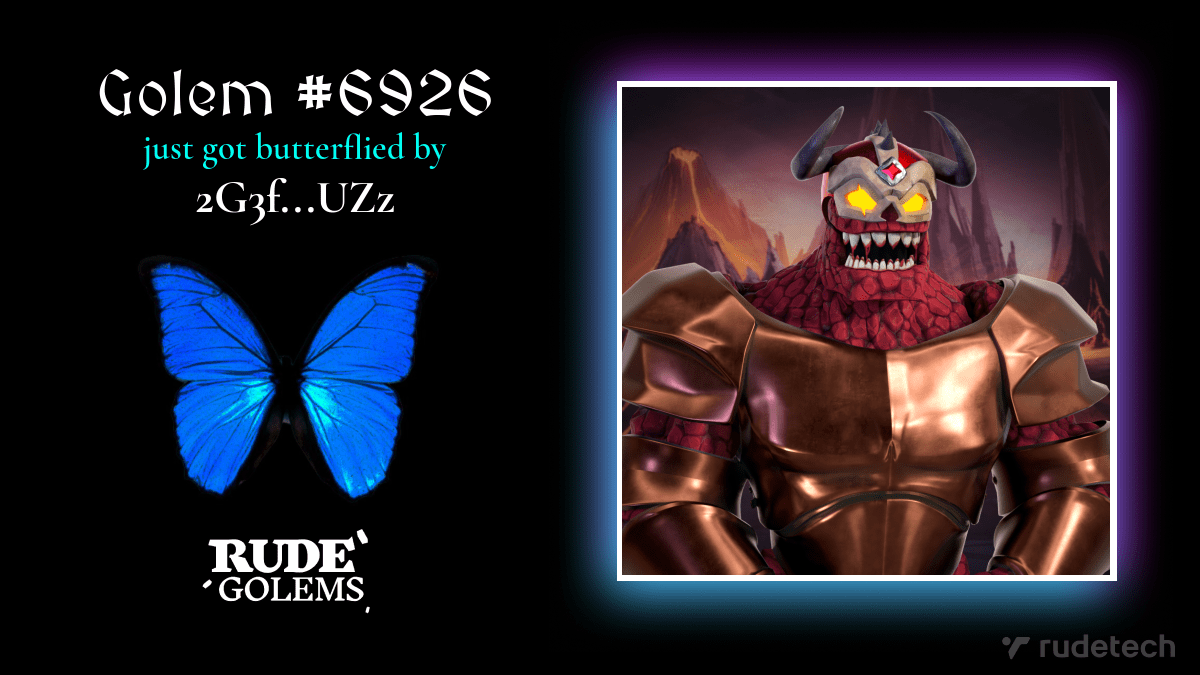 RudeRework's tweet image. A Rude Golem just changed it's appearance! 🦋😱 #RudeRework #RudeGolems