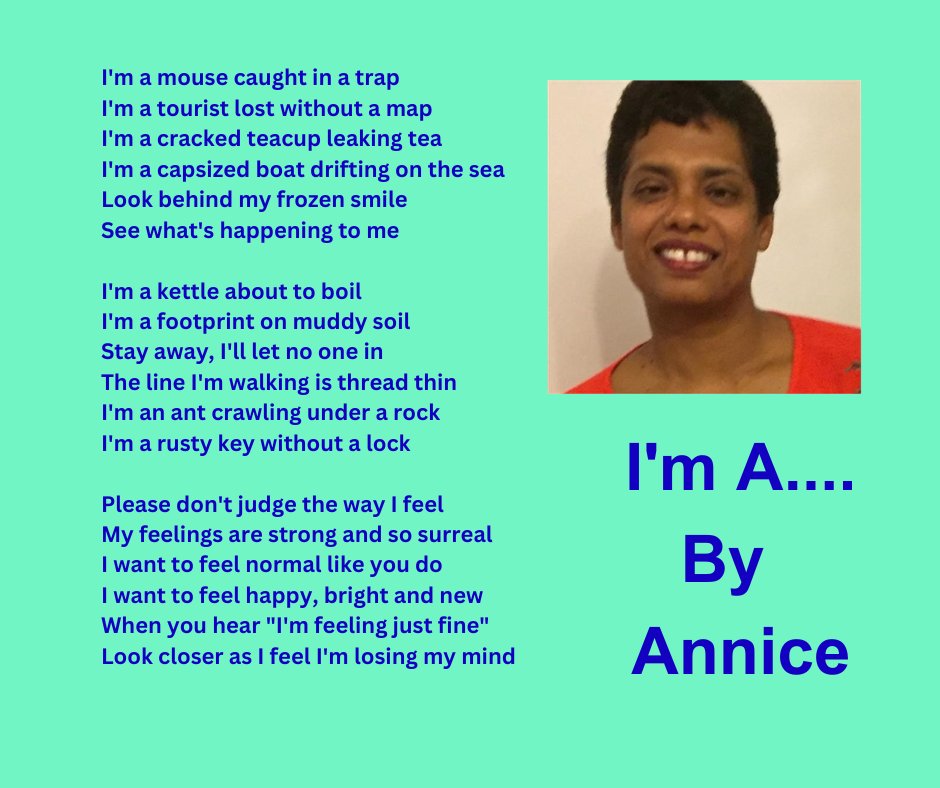 Beautiful words from Champion Annice expressing how overwhelming experiencing low mental health can feel @BucksMind  #MentalHealthAwarenessWeek #ToHelpMyAnxiety #StopStigma #Poetry