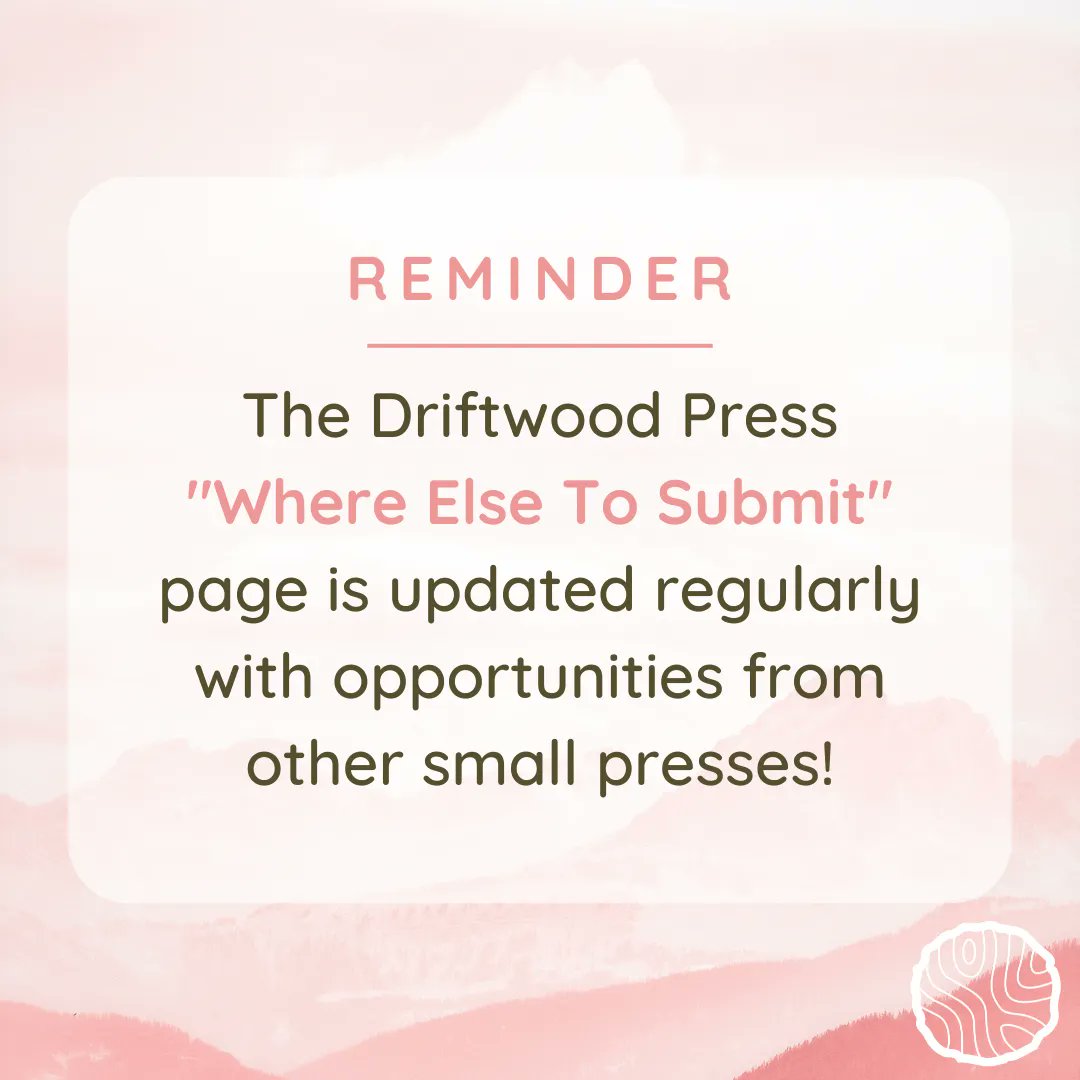 Don't miss out on other contests and calls for submissions! Check out the Driftwood Press 'Where Else To Submit' page and stay up to date on new opportunities. Link in bio.

#opensubmission #fiction #poetry #writingcontest #writing #shortstories