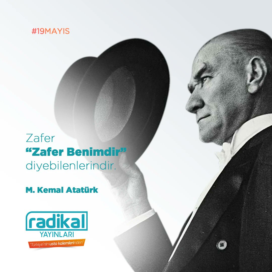 Milletin bağrında temiz bir nesil yetişiyor. Bu eseri ona bırakacağım, gözüm arkada kalmayacak. Zafer “Zafer benimdir” diyebilenlerindir.
K. Atatürk

19 Mayıs Atatürk'ü Anma Gençlik ve Spor Bayramınız kutlu olsun.