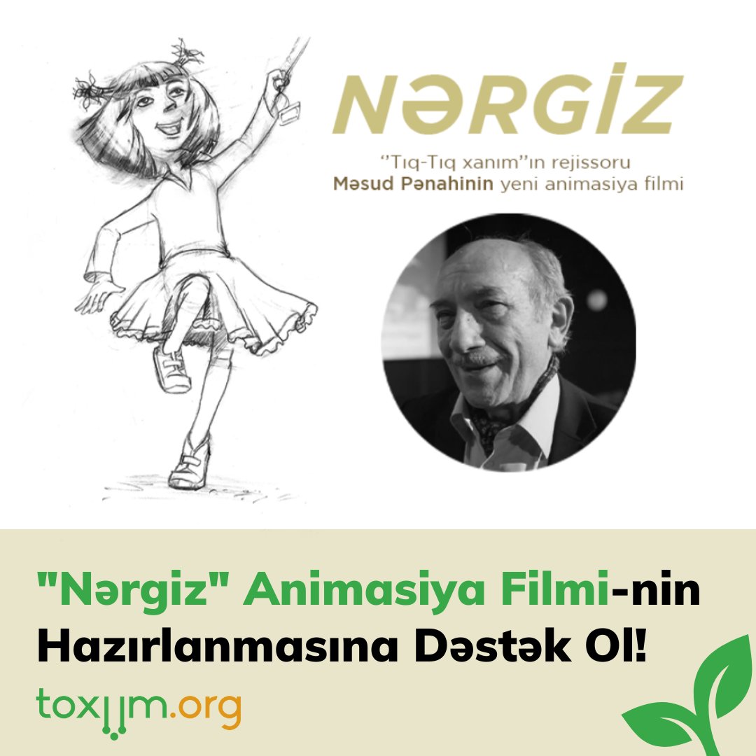 ToxumOrg's tweet photo. ��fsanəvi “Tıq-Tıq xanım” animasiya filminin rejissoru Məsud Pənahi tamaşaçılara müraciət edib: “Sizin köməyinizə ehtiyac var! Uşaqlar üçün “Nərgiz” adlı yeni cizgi filmi hazırlamaq üçün bizə maddi dəstək verin”. https://t.co/TKshGOfAbt