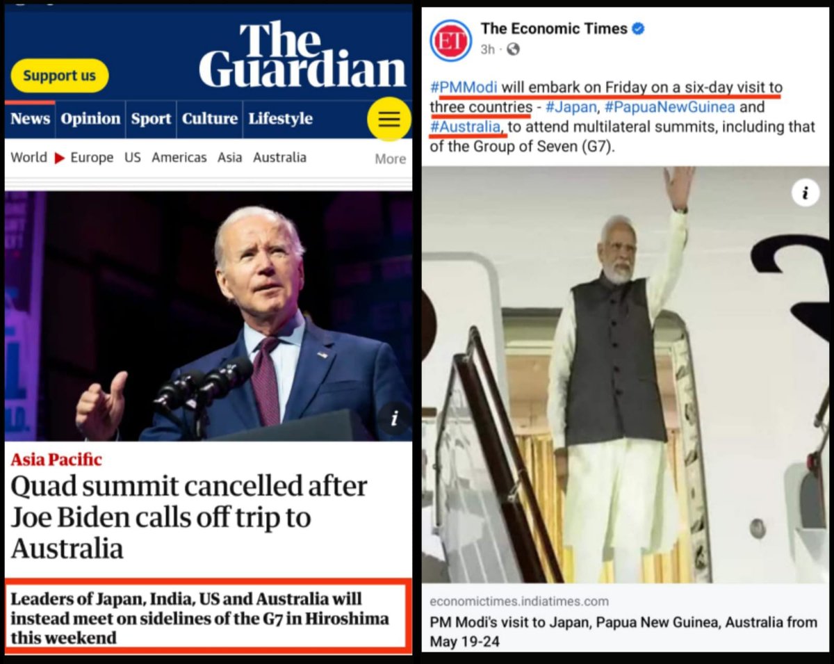 Why's Australia still in PM Modi's itinerary when the multilateral Quad Summit has been cancelled? The grapevine is, Modi doesn't want to miss a diaspora rally  organized by BJP's overseas friends. Using the State exchequer to attend a private event overseas is astonishing.