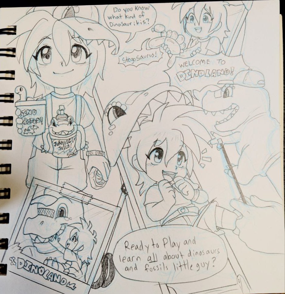 Another super adorable sketch page I got from <a href="/nathahniel/">@nathahniel.bsky.social</a>. I just LOVE how this came out and love the outfit. X3