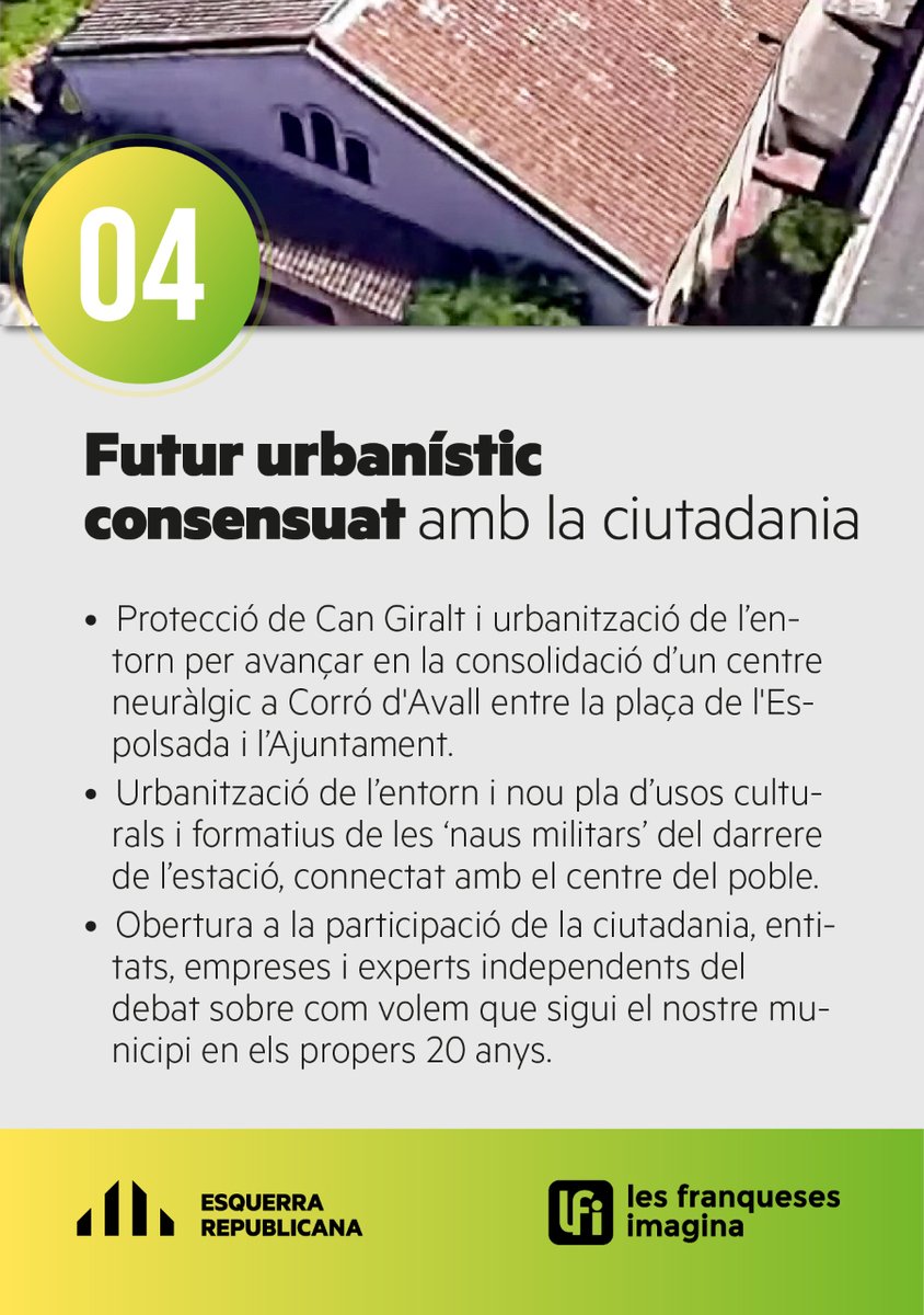 PLA D'ACCIÓ
Per una futur urbanístic consensuat amb la ciutadania! | 2  
#VotaEsquerraImagina 
#eleccions28M #lesfranqueses