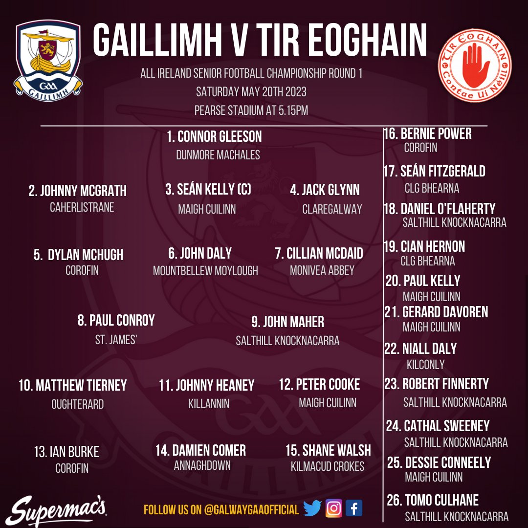 Galway GAA Fixtures (20th-26th June 2023) - Galway Bay FM