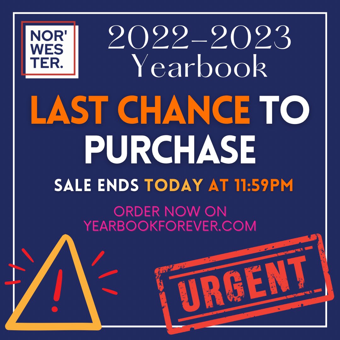 Did you forget to purchase your 2022-2023 Yearbook? WE STILL HAVE A FEW LEFT!! 🚨TODAY is the VERY LAST DAY to purchase!!🚨 SALE ENDS AT 11:59pm TONIGHT (Thursday 5/18)!!!!! Purchase NOW on Yearbookforever.com or InTouch