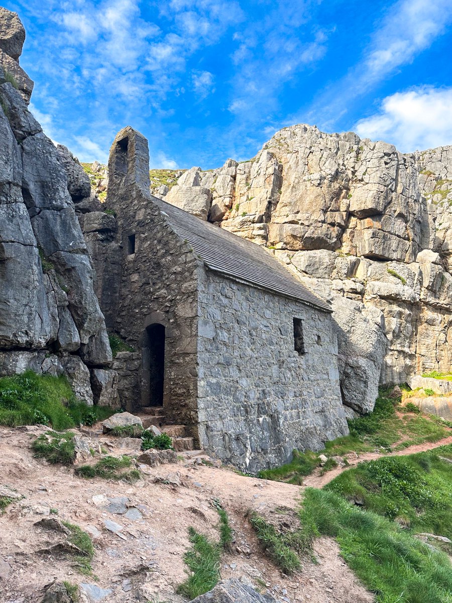 Simply stunning. It's always been on my bucket list - this C13th chapel (which may have foundations dating back to the C6th) sits cockled to the limestone cliffs of St. Govan's Head in Pembrokeshire.