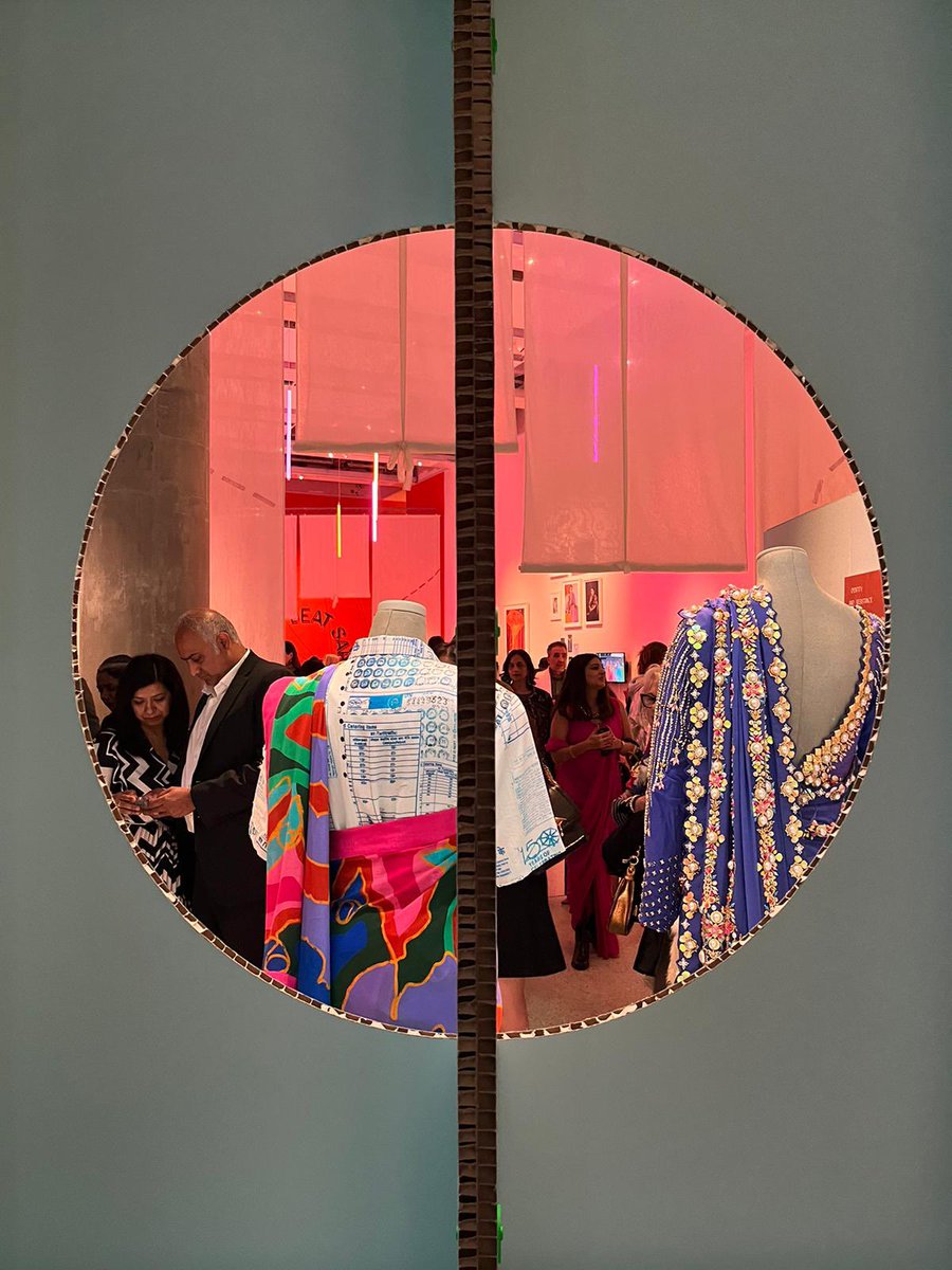 gmburn's tweet photo. Last night was the PV for The Offbeat Sari at @DesignMuseum . Curated by @Hiyapriya and designed by us @studio_mutt , the exhibition is an examination of how the sari is being reclaimed to become a mode of self-expression and a site of radical protest. Opens Friday! https://t.co/eAOY6yNXzW