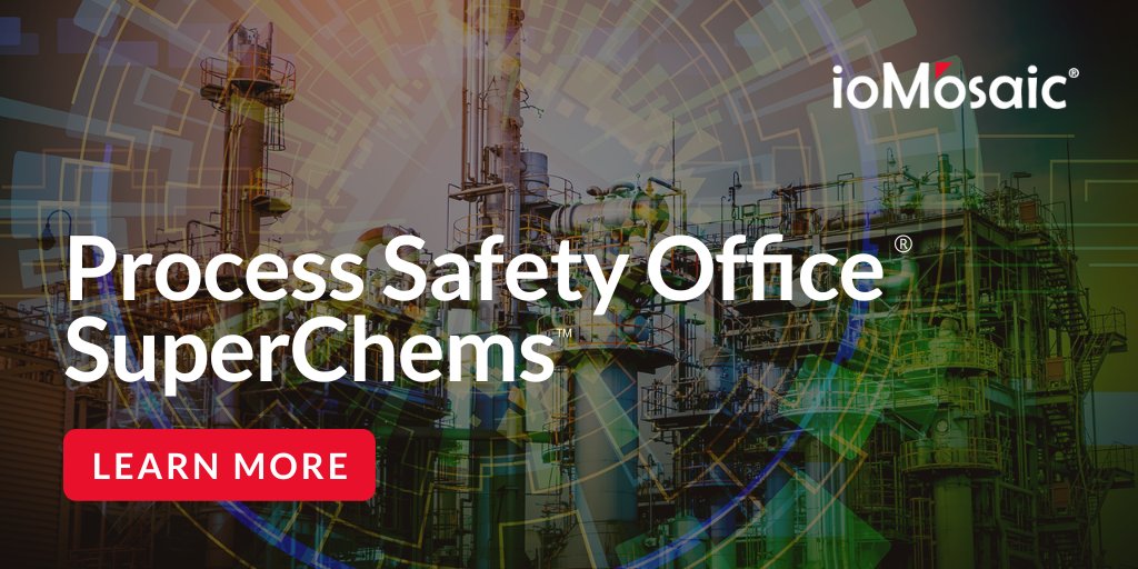 ioMosaic's tweet image. Process Safety Office® SuperChems™ helps you overcome the shortcomings of alternative simple design and evaluation methods, leading to over-design or under-design. Learn more. bit.ly/2X4mqF8
#processsafetysoftware #reliefdesign #chemicalsafety