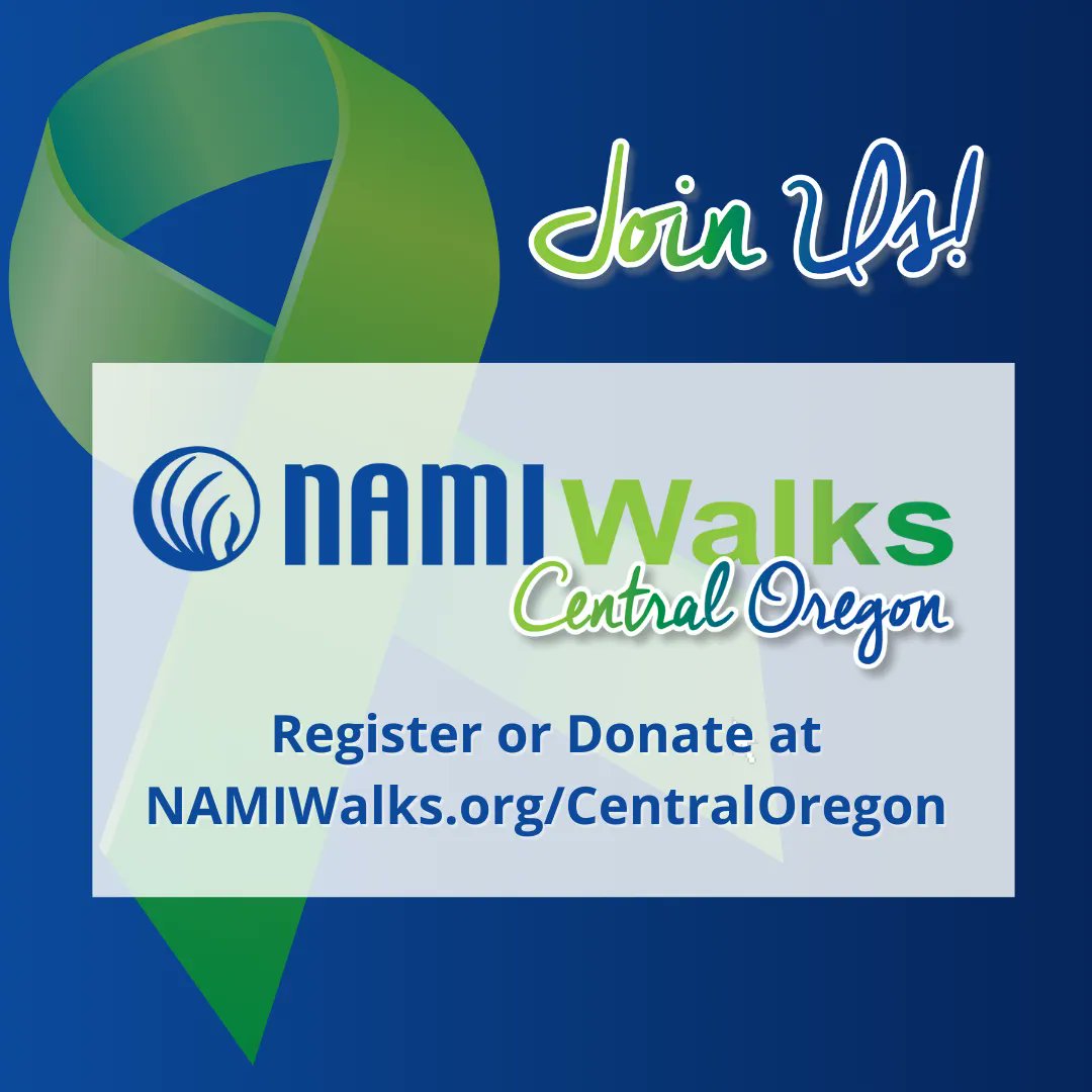 NAMIWalks Central Oregon supports our FREE mental health programs.
Let's walk for mental health for all!
NAMIWalks.org/CentralOregon 
Saturday, May 20, 2023, 9 to 11 AM
American Legion Community Park
850 SW Rimrock Way, Redmond, OR 97756
#NAMIWalks #Together4MH