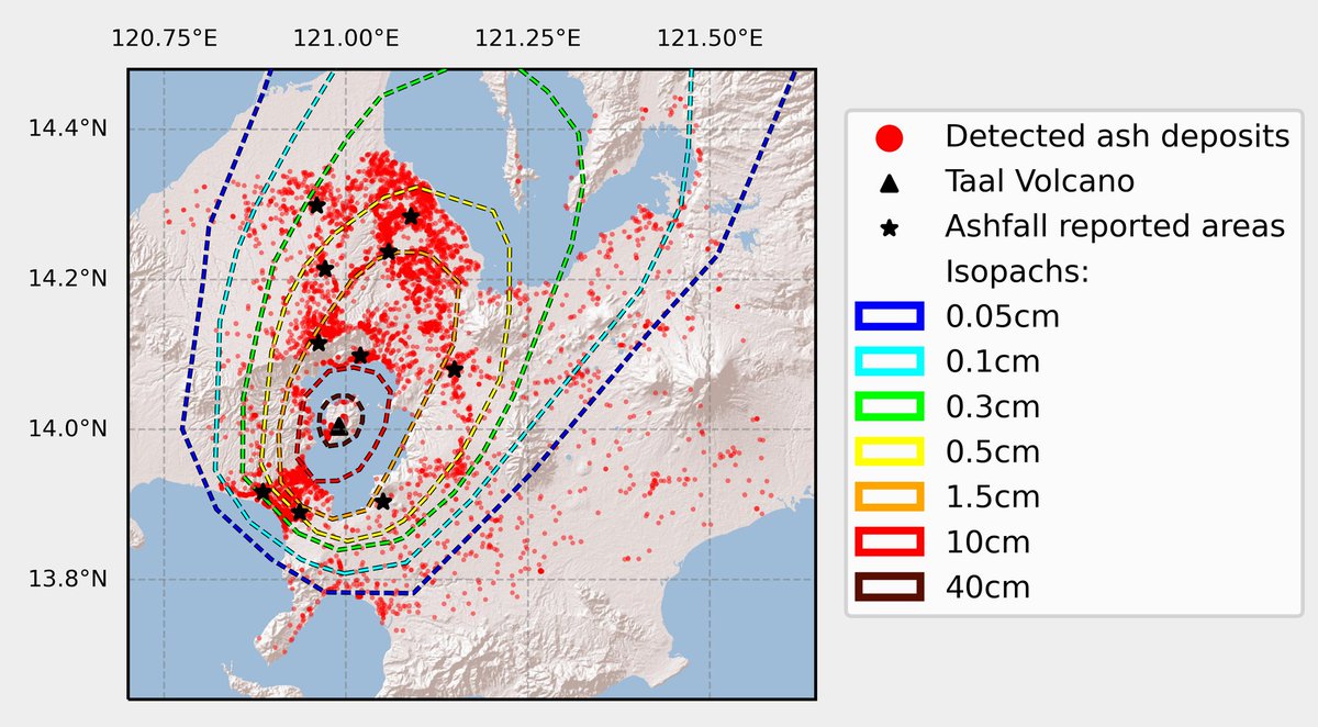 🚨Paper Alert! 📣

New paper in #RemoteSensingApplications 

Application of a temporal decorrelation model using Sentinel-1 SAR data to Detect volcanic ash deposits related to the 2020 Taal volcano eruption

Free download here: authors.elsevier.com/a/1h5hb8M-mmrt…

#GoldenAgeOfSAR #SAR