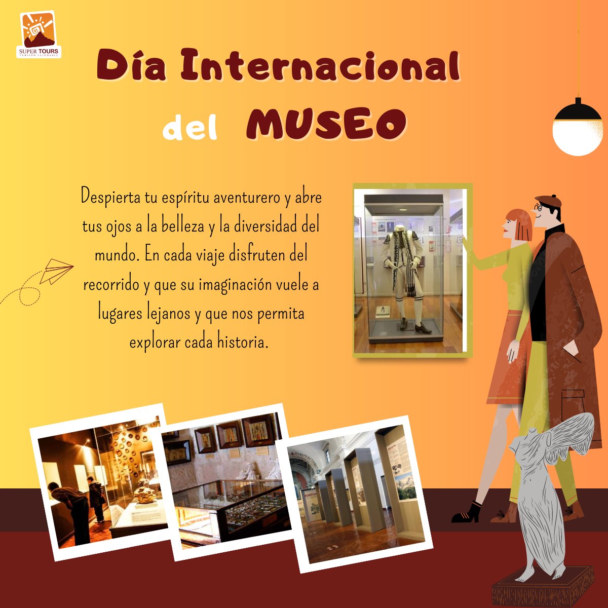 SuperToursPeru's tweet photo. ¡Celebremos juntos el Día del Museo! 🎉🏛️
En nuestra agencia de viajes, valoramos  la belleza y la historia que se encuentran en cada rincón del mundo. Los museos son ventanas al pasado y al futuro, donde podemos aprender y conectarnos con nuestro patrimonio cultural.✨🌍 https://t.co/bVOkgf8y9O