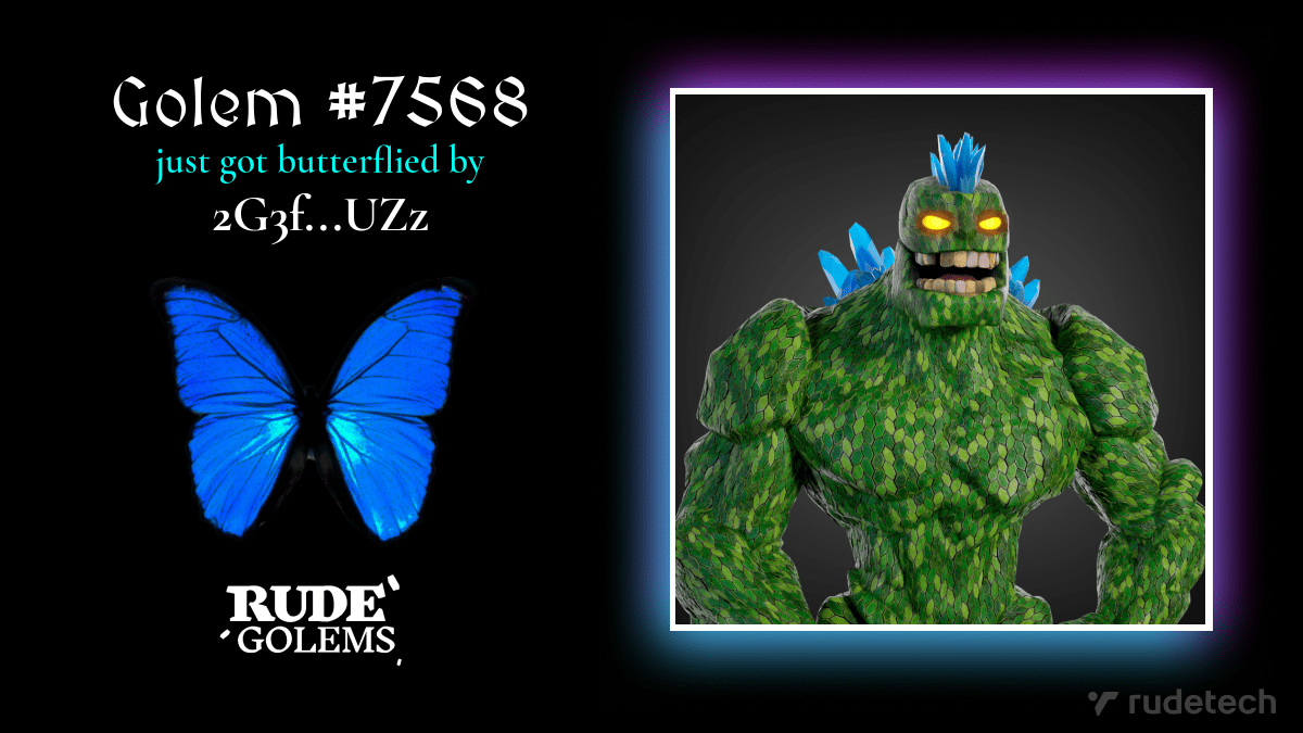 RudeRework's tweet image. A Rude Golem just changed it's appearance! 🦋😱 #RudeRework #RudeGolems