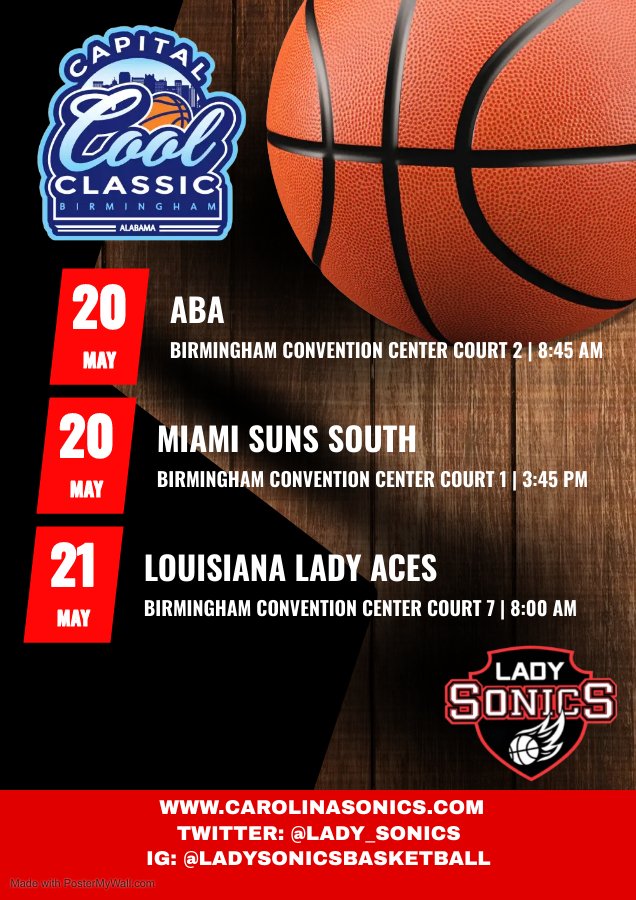 lady_sonics's tweet photo. Lady Sonics is on the road again!!!!! Headed to Birmingham this weekend for the Capital Cool Classic!!!
@CarolinaSonics @RBA_events @PGH_Georgia @PGH_SCarolina @InsiderExposure @CarolinaGHoops @HoopSeenW
#NCAALivePeriod #ExposureEvents https://t.co/PZqN8ymXxI