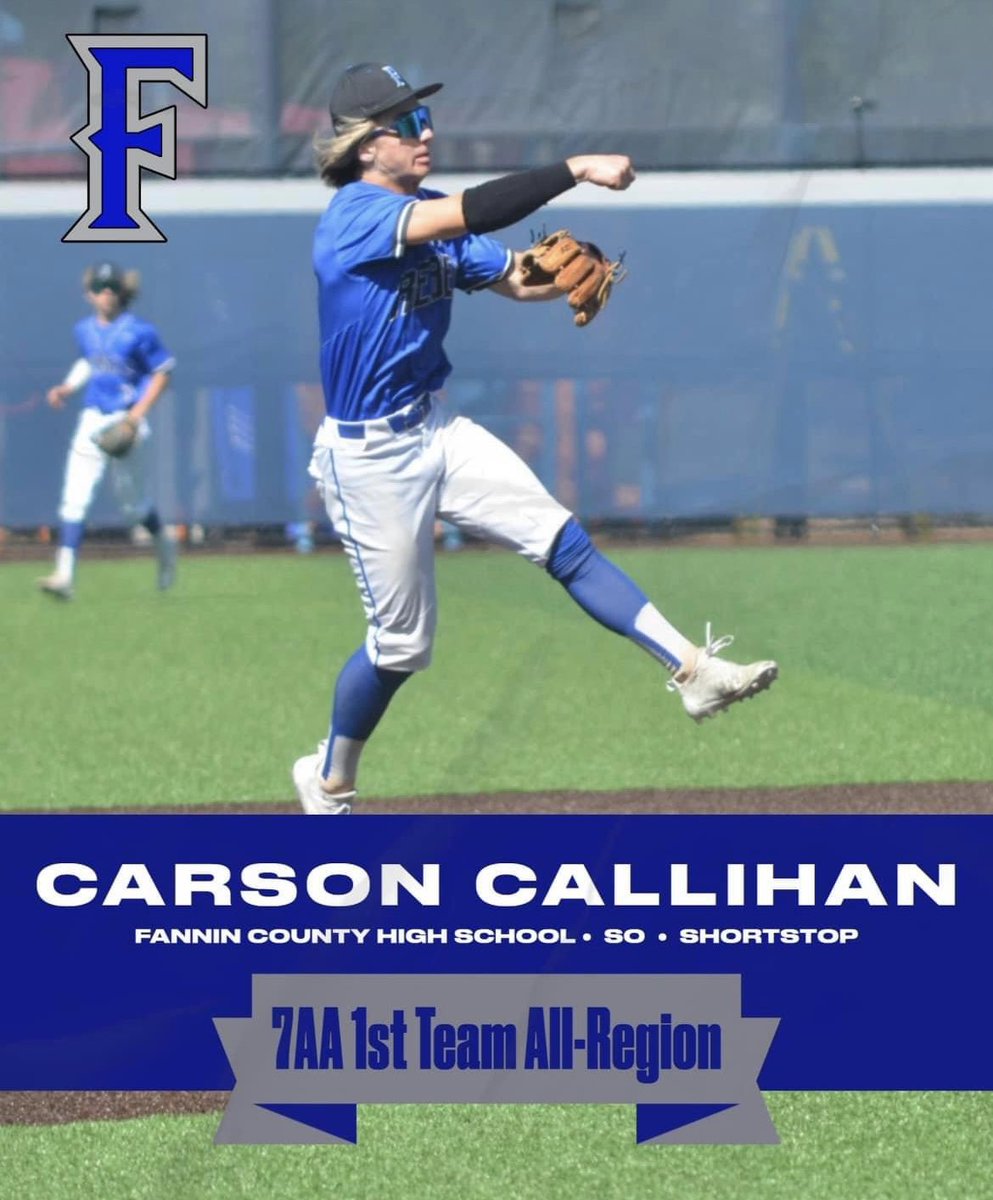 carson_callihan's tweet photo. Blessed to be voted 1st Team All-Region!! @Fanninbaseball https://t.co/VrG1qmHo8i