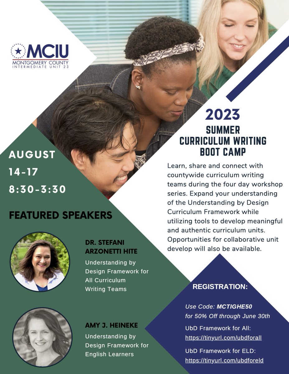MCIULearns's tweet image. Join the #MCIULearns #CurriculumWriting Bootcamp! Enhance your curriculum development skills &amp;amp; deepen your understanding of the UBD framework with practical application and personalized feedback. Collaborate with educators, refine units, and ignite growth! ow.ly/WPel50Orsi3