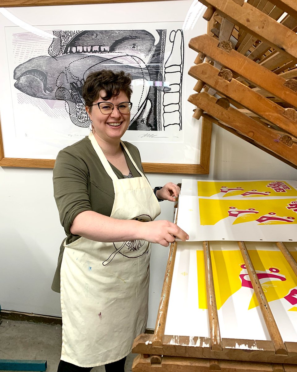 PosternAgency's tweet photo. Another Alive @ Five season has begun! 

We had a blast with the @DwntwnFrederick Partnership and Frederick Book Arts Center printing this year's posters with a silk screen. https://t.co/4zuoHhqDgu