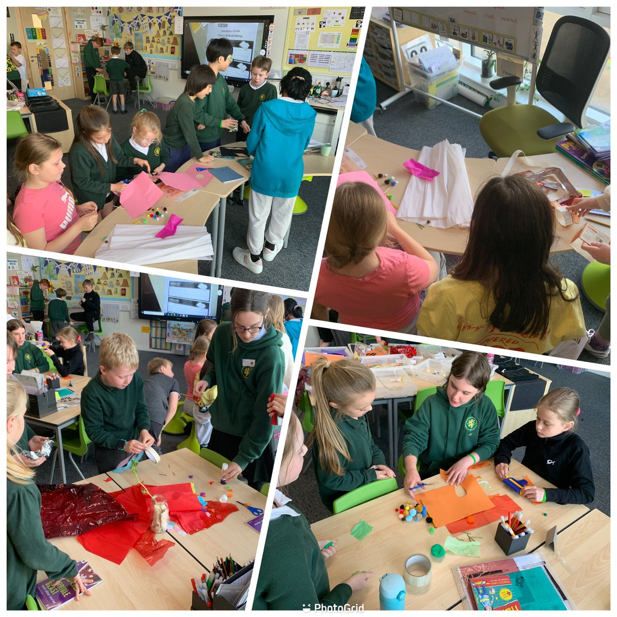 LethamMains's tweet photo. Inter-level work this week between P3/4 and P6/7, including an introduction for our younger learners, to the ‘Artful Artist’ role in Literature Circles… fabulous models of characters, themes, settings and ideas from our reading book stories! #effectivecontributors #LethamFamily https://t.co/spbQvIYXBq