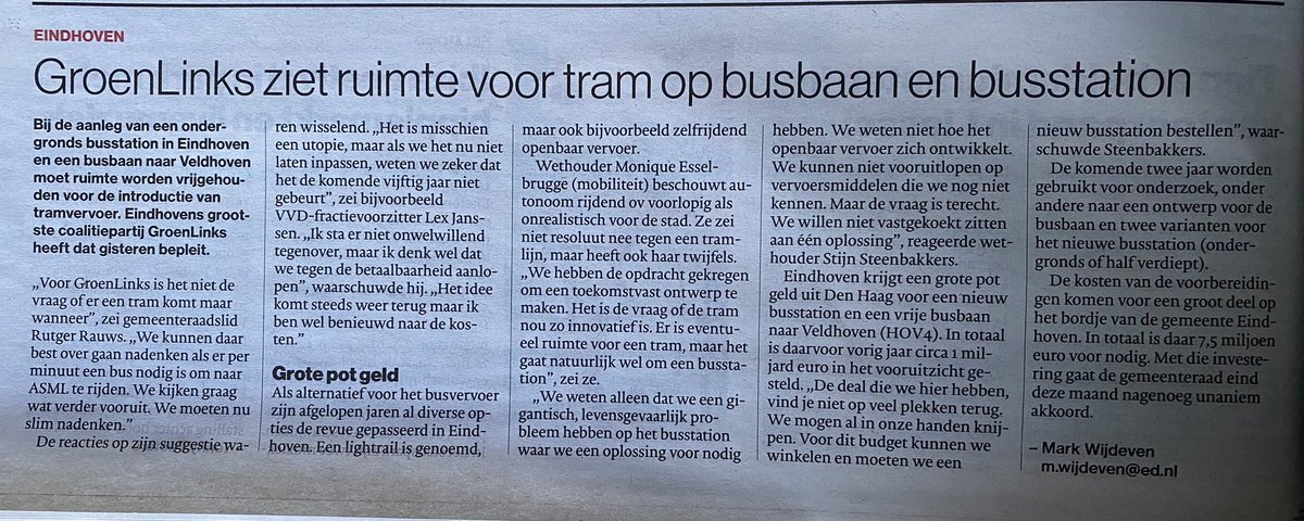 LintermansM's tweet image. Zou het er nu toch van komen?!? Een #tram @gem_Eindhoven. Het wordt steeds drukker in de #stad en #regio, met name richting @ASMLcompany . Er dreigt steeds een #verkeersinfarct te ontstaan. Wordt wakker @gem_Eindhoven