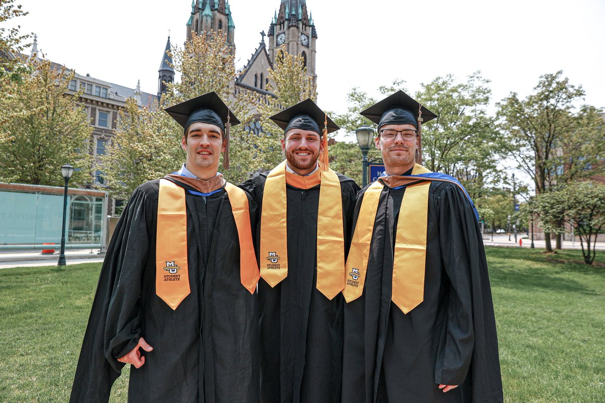 Our graduate students Holden Patterson, Logan Kreinz and Zach Granger outside the Church of the Gesu on the <a href="/MarquetteU/">Marquette University</a> campus 🎓

#WeAreMarquette