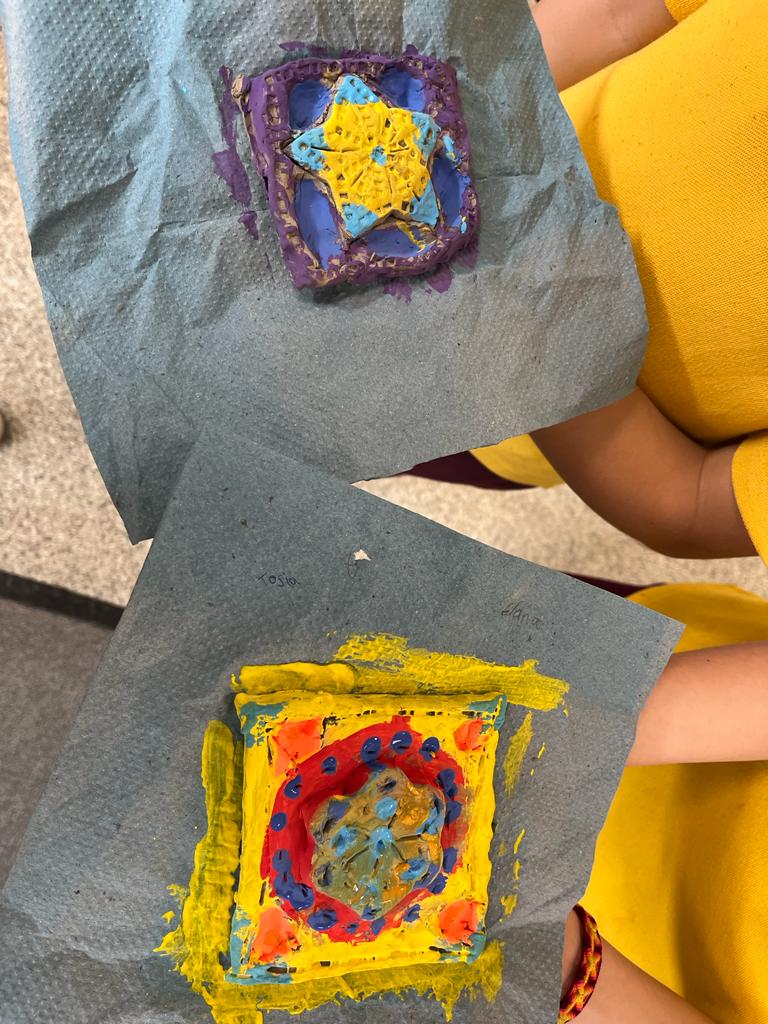 Year 4 have had an excellent day investigating layered clay work by scoring &amp; using slip. Also studied bas and alto relief from various ancient civilisations. Their topic, Islamic Art, looks closely at relief, as well as pattern, symmetry and colour. Not bad for a first attempt!
