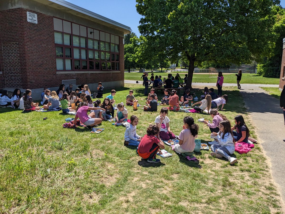 It was a beautiful day so we had lunch outside.