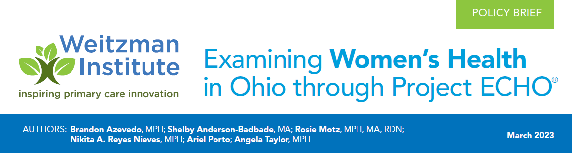 Our recent policy brief examines the barriers to care related to #womenshealth in Ohio identified by participants in our Weitzman ECHO Women's Health &amp; offers policy recommendations for addressing them. Read it: weitzmaninstitute.org/policy/publica…. #WomensHealthWeek