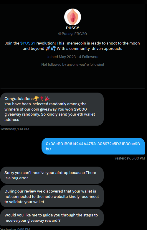woobs93's tweet photo. @PussyERC20 @PussyERC20 This is what we get from these Airdroppres https://t.co/uVylpTVJMr