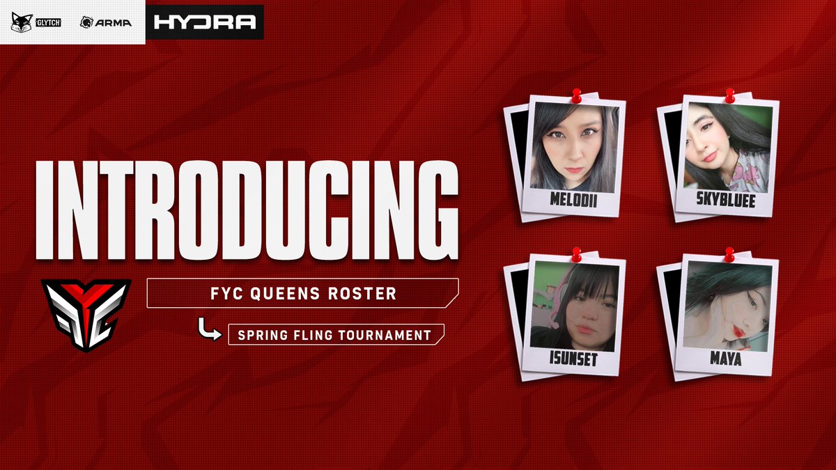 We are so excited to welcome the <a href="/FYCEsports/">FYC eSports</a> ladies to our Spring Fling Tournament 🎉     

See you all on May 28th!

<a href="/Naanyy_SM/">ꜱᴜɴꜱᴇᴛ</a> 
<a href="/MeLODii_Ei3/">🦋 MeLODii Ei3🦋</a> 
@Maaaya__CM
<a href="/iSkyBluee_v/">𝐒𝐤𝐲𝐊𝐚𝐠𝐞𝐞⋆☽* ☁︎. * ✰. ⋆🩵•ᴗ•</a>