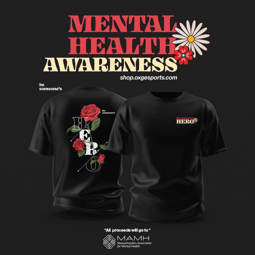Be Someone's Hero 

In honor of Mental Heath Awareness month, we have created this limited shirt. 100% of all our proceeds will be directly donated to MAMH Massachusetts and their mental health initiatives. (Purchase Link ⬇️) 

shop.oxgesports.com/products/be-so…