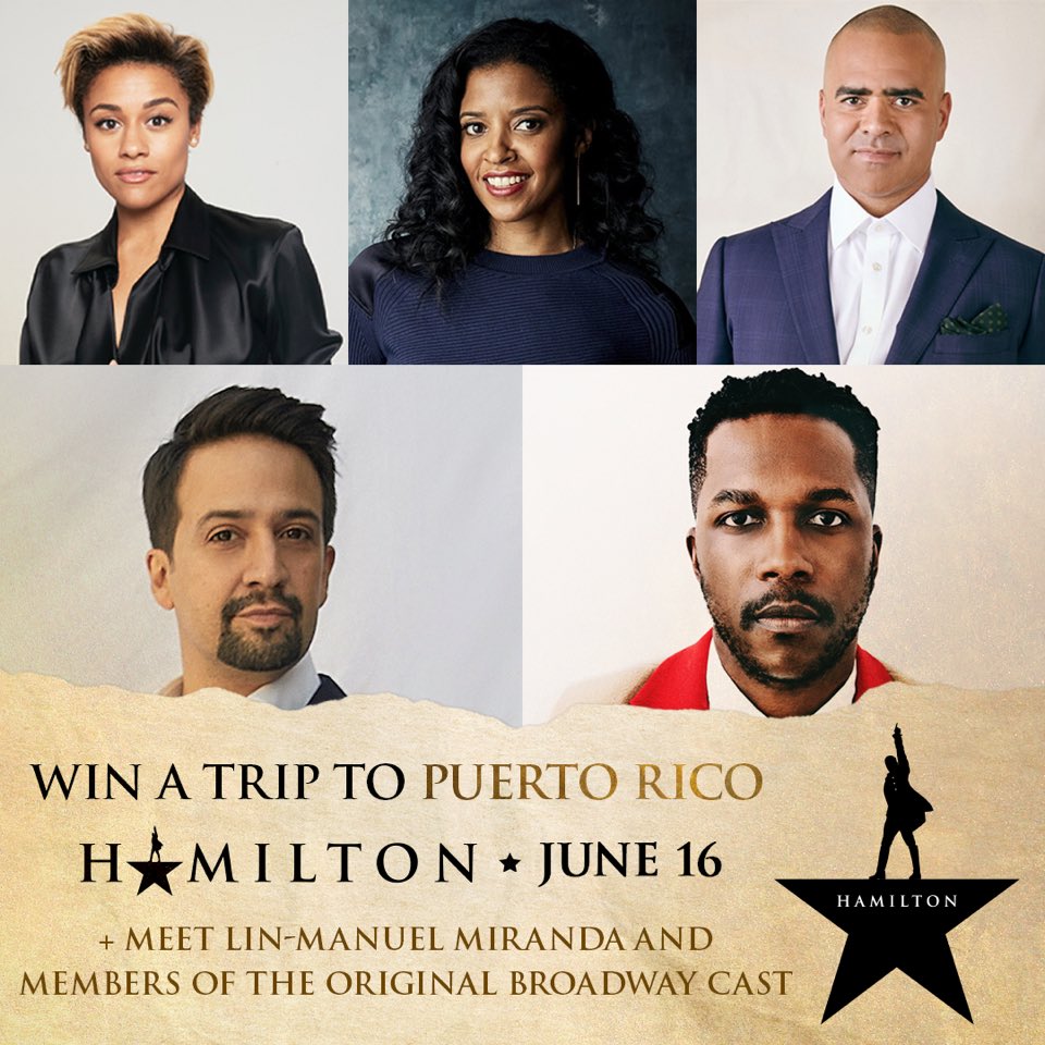 IG]: ✈️I've teamed up with @lin_manuel to bring 10 LUCKY WINNERS and their +1 to see @hamiltonmusical in Puerto Rico! Use #Ham10x10 and tag who you'd bring as your +1 below. You'll be treated to a pre-show reception and VIP photo-op with me and some of the Original Broadway