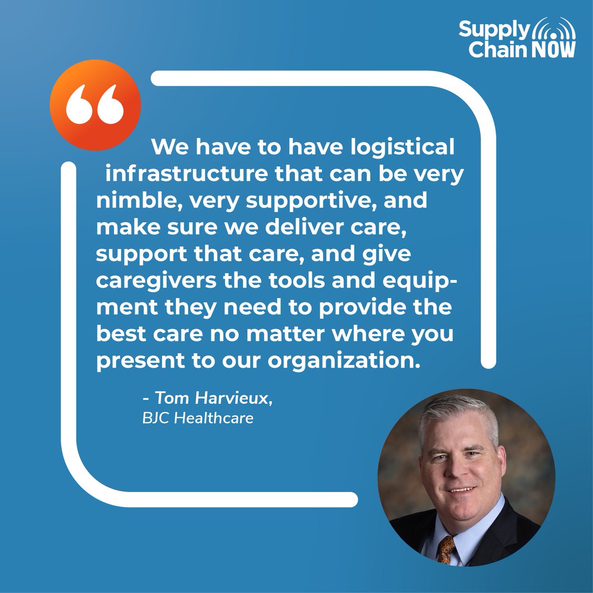 Check out this episode, as Tom Harvieux, VP and Chief Supply Chain Officer at @BJC_HealthCare, joins @ScottWLuton to talk about today's elevated patient expectations and how he and his team are rising to the challenge.

bit.ly/3MCk4XS
#healthcare #supplychain #leadership