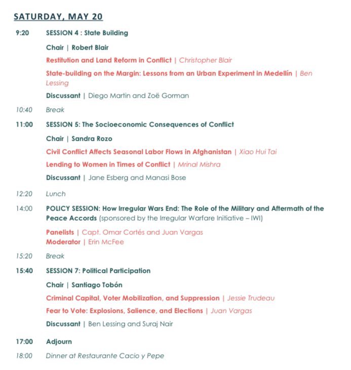 Juan Vargas (@juanf_vargas) on Twitter photo After the roaring success that was #ALCAPONE2023 earlier this week in the May <a href="/RIDGE_uy/">RIDGE</a> Forum (see summary 👇🏽), how exciting it is to kick off the 1st Latin America <a href="/ESoConflict/">Empirical Studies of Conflict Project</a> Conference in <a href="/URosario/">URosario</a> tomorrow #EconTwitter #PolisciTwitter <a href="/EconUrosario/">Economía URosario</a> After the roaring success that was #ALCAPONE2023 earlier this week in the May <a href="/RIDGE_uy/">RIDGE</a> Forum (see summary 👇🏽), how exciting it is to kick off the 1st Latin America <a href="/ESoConflict/">Empirical Studies of Conflict Project</a> Conference in <a href="/URosario/">URosario</a> tomorrow #EconTwitter #PolisciTwitter <a href="/EconUrosario/">Economía URosario</a>
