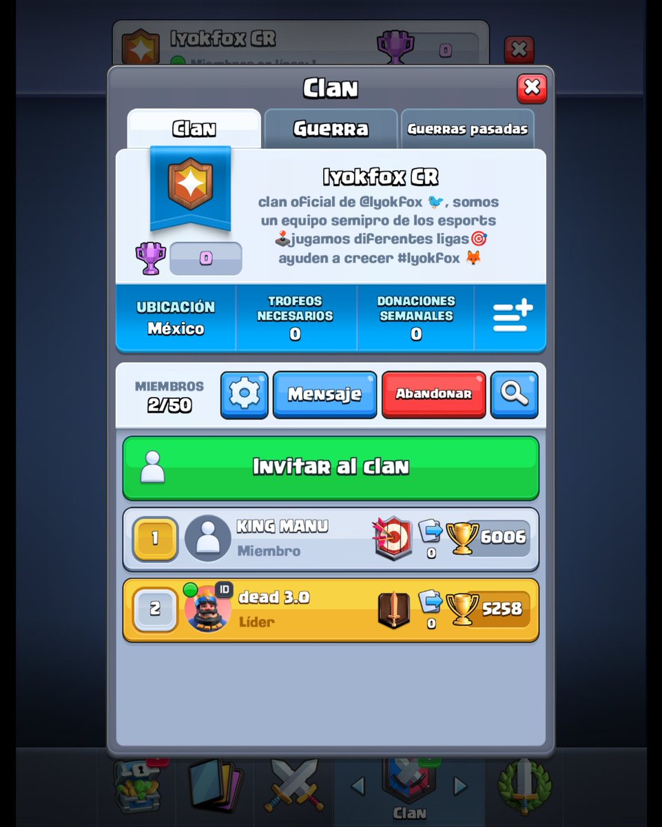 🦊Se unen?, es el clan del equipo 🦊
link.clashroyale.com/invite/clan/es…