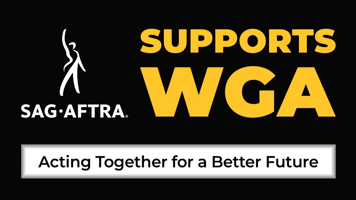 sagaftra's tweet photo. Los Angeles #sagaftramembers, we'll see you on a #WGAstrike picket line tomorrow, 5/19!

Join us from 9-1 PT!
🪧Disney - 2300 West Alameda, Burbank
🪧FOX - Corner of Pico and Motor, Los Angeles
👉More information at https://t.co/29ooXQu6OG

#WGAstrong #SAGAFTRAstrong #1u https://t.co/YL2k38xNpb