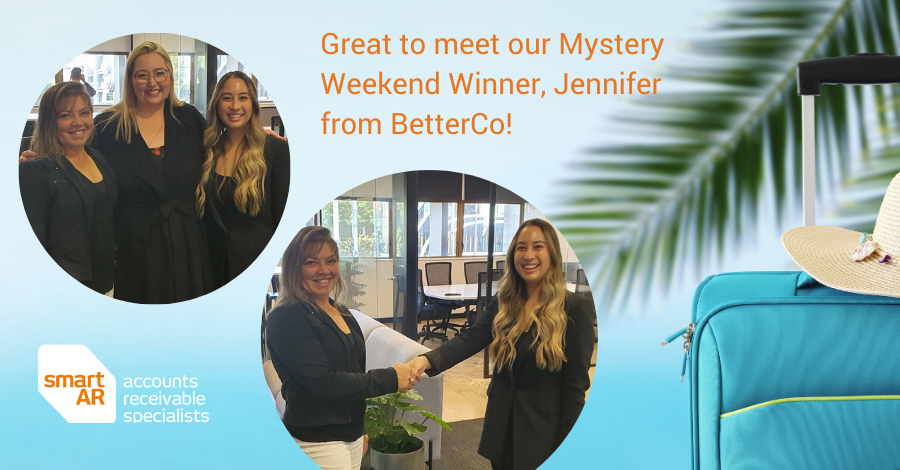 smartAR's Selina Rous and Karley Norton were happy to meet with Jennifer from BetterCo, our "Mystery Weekend for Two" prize winner. Congratulations Jennifer, we look forward to hearing about your Mystery Weekend experience. 

#BetterCo #JenniferDagg #smartAR
