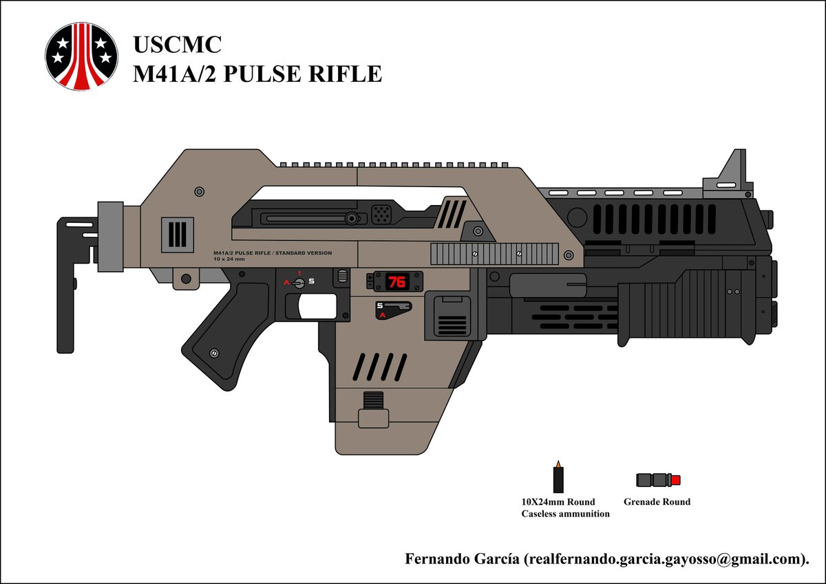 Diseños propios del rifle de asalto M41A.

#alien #aliens #colonialmarines #weapons #Firearms