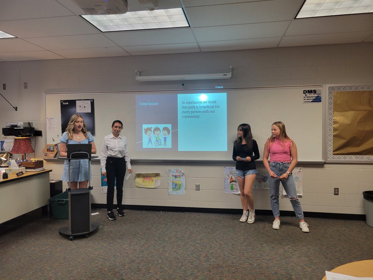 MsShepherd82's tweet photo. Our amazing 8th grade humanities students presented their proposals for park redesigns &amp; a new community center to Liberty Parks and Rec, &amp; various new ideas for #Project587 it's been a long month but they crushed it! We couldn't have done it without the help of @LPStheadvance https://t.co/TJBCsn6KtZ