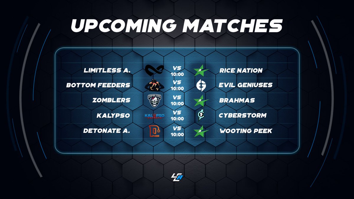 LCABroadcasting's tweet photo. ๐จ Tonight's matches covered by LCA!๐จ PT.2
โ๏ธ @GGLimitless A. VS #RiceNation
๐๏ธ @Deprivee_
โ๏ธ #BottomFeeders VS @EGCSGO
๐๏ธ @danniifanta & @ParksCasts
โ๏ธ @Zomblers VS #Brahmas
๐๏ธ @JoshPafundi
Streams in the replies below!โฌ๏ธ https://t.co/hxSFmGVoN3