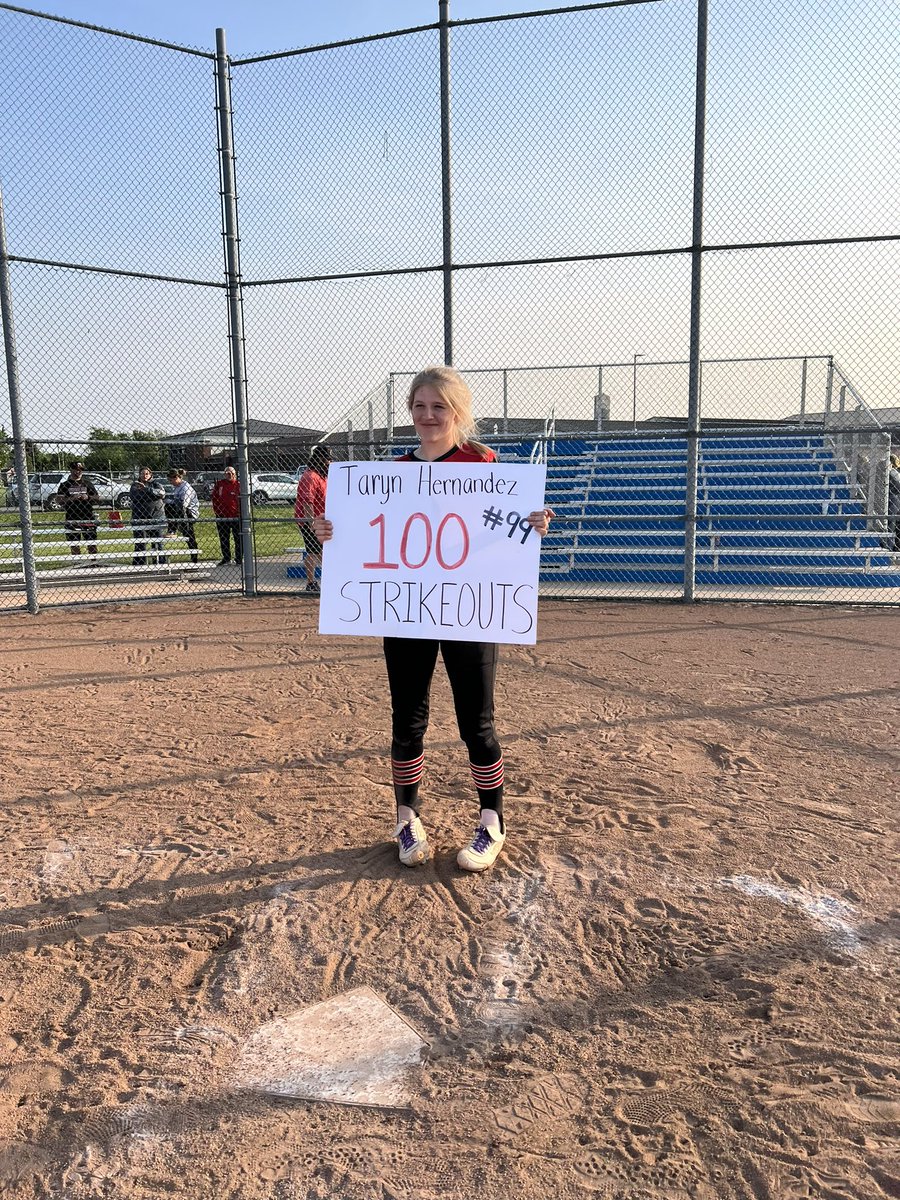 Taryn hit 100 STRIKEOUTS tonight! Clinton Redwolves swept Dundee Vikings. <a href="/TarynHe85662395/">Taryn Hernandez</a> <a href="/ClintonAthletic/">Redwolves Athletics 🐺</a>