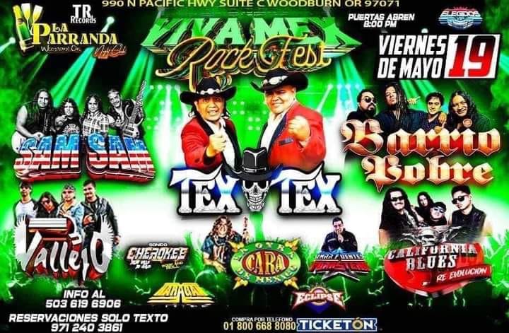 Rock_Urbano's tweet image. 19 de Mayo 2023 / La Parranda / Woodburn, OR / 8PM

TOQUE MAGICO 2023

#TexTex (@TEXTEX_Oficial)
#BarrioPobre
#SamSam
#3Vallejo
#CaliforniaBlues
#LaOtraCaraDeMexico

#SonidoCherokee

#TocadaWoodburn #TocadaOregon #TocadasRockUrbano #RockUrbano #RockNacional #RockMexicano #Rock