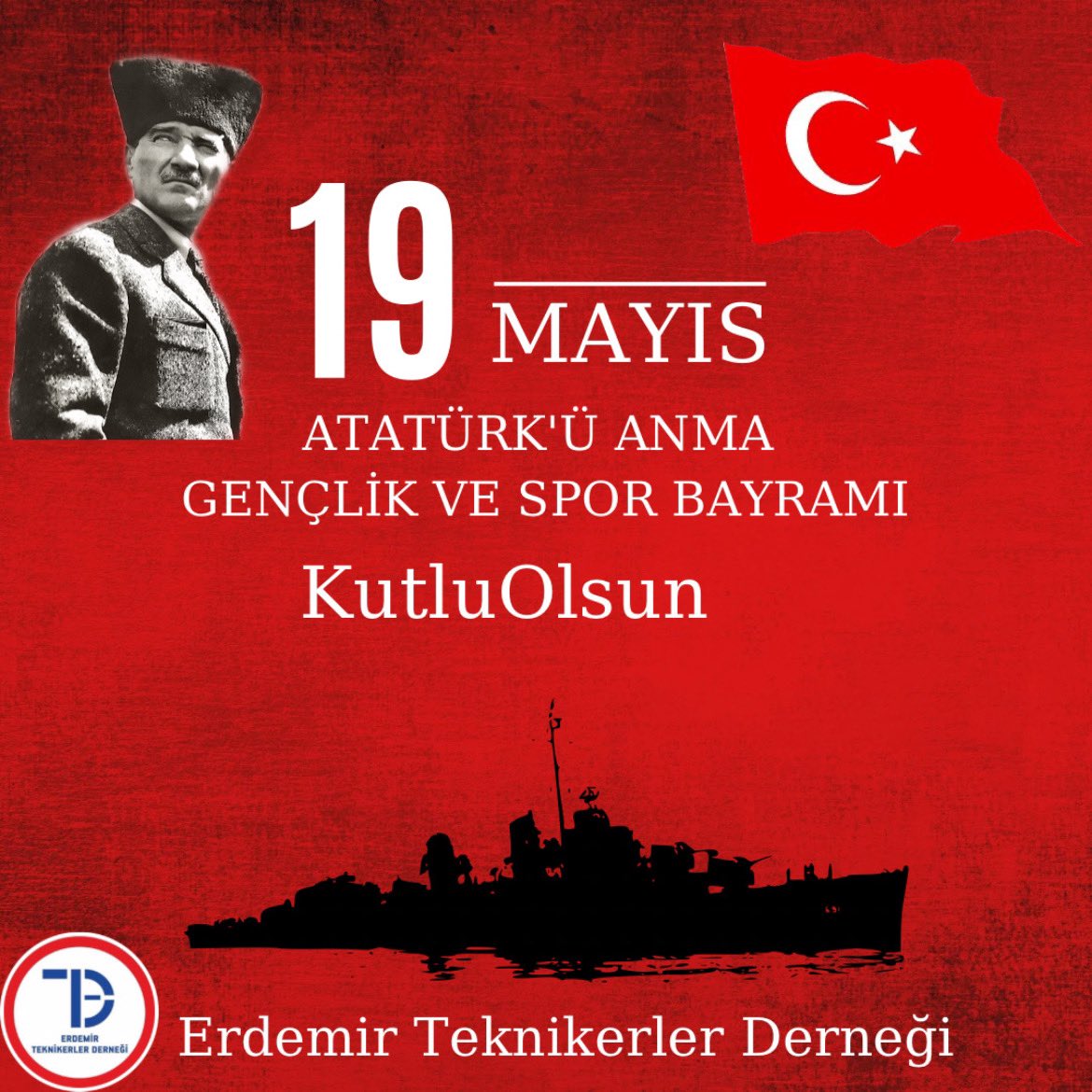 19 Mayıs, Türk Milleti’nin bağımsızlık ve özgürlük umutlarının inanca dönüştüğü, kurtuluş ataşenin yakıldığı ve aydınlık bir geleceğe olan inancın kuvvetlendiği günün adıdır. 19 Mayıs Atatürk’ü Anma Gençlik ve Spor Bayramınız kutlu olsun.