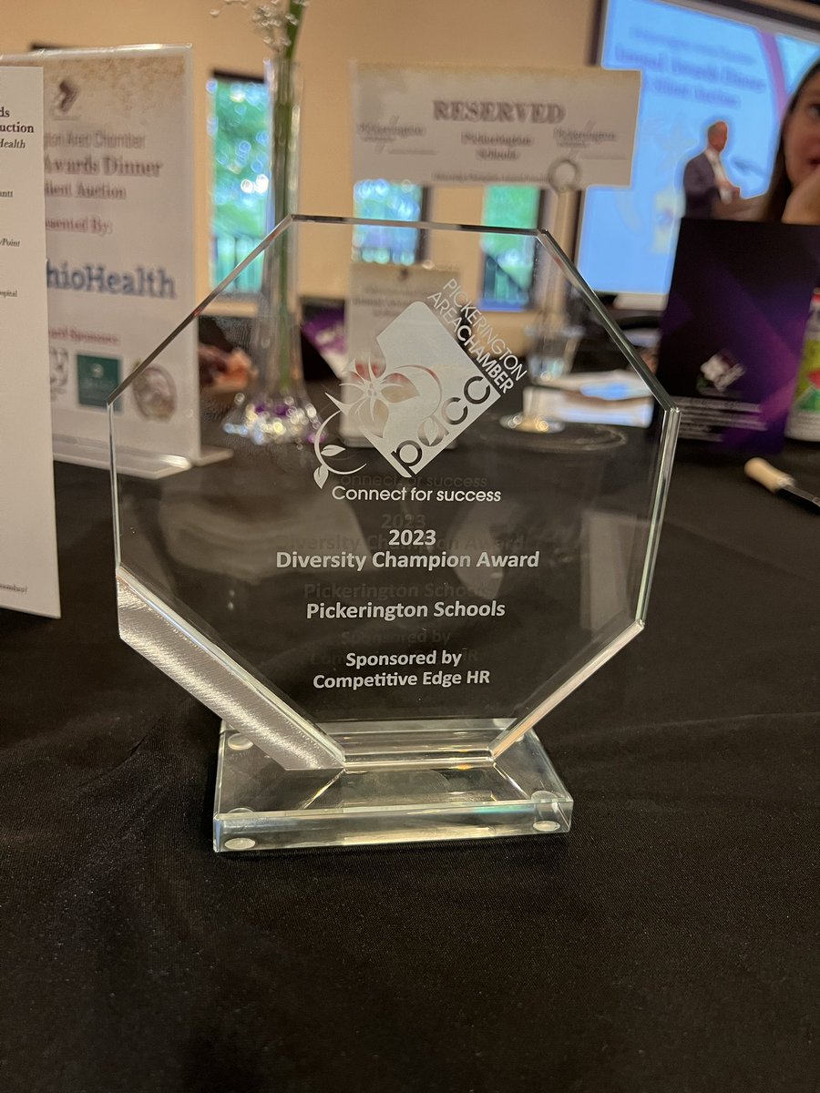 dr_mjacksonplsd's tweet photo. It is such an honor to win the Pickerington Area Chamber of Commerce Diversity Champion Award! So grateful for the journey PLSD Diversity is on! @PLSD @PlsdSupt @AlesiaGillison @lkellyplsd https://t.co/ZuAoqabV6D